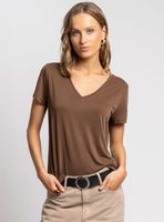 Polera Manga Corta Fit Café