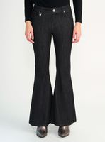 Jeans Skinny Flare Raw Black Alforza