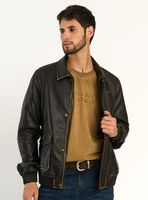 Chaqueta Pu Bomber Camisero Bolsillos con Solapa