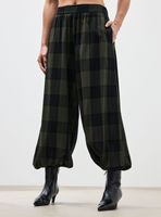 Pantalón Balloon Cintura Elasticada Diseño Cuadros