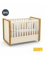 Cuna de Madera Tutto 2 Funciones Beige Caramelo