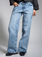 Jeans Wide Leg Tiro Medio Azul