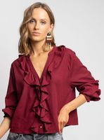 Blusa Antonia con Vuelos Burdeo