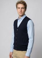 Cardigan Liso Sin Mangas Merino Italiano