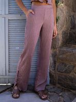 Pantalón Abertura Botón Lateral Rose