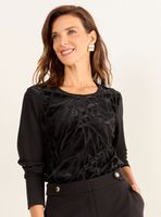 Polera Terciopelo con Diseño