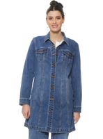 Chaqueta Denim Manga Larga Abotonada en Delantero