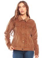 Chaqueta Cotelé Abotonada en Delantero y Bolsillos