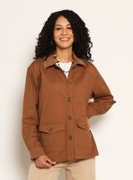 Chaqueta Manga Larga Gabardina con Bolsillos y Cuello