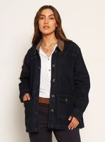 Chaqueta Manga Larga Denim con Bolsillos y Cuello