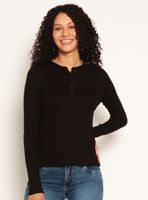 Polera Manga Larga Abotonada en Delantero