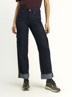 Jeans Cargo Raw Detalle Bragueta y Basta Turn Up