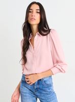 Blusa Camisera Básica con Detalle en Puños