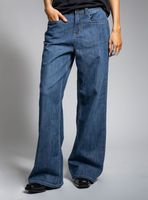 Jeans Wide Leg Tiro Medio Denim