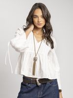Blusa Cuello V Rosa Blanco