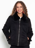 Chaqueta Manga Larga Cuero Ecológico con Cierre