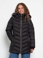 Parka Manga Larga con Capucha y Cierre en Delantero