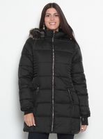 Parka Manga Larga con Capucha y Cierre Metálico