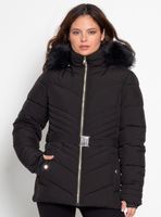 Parka Manga Larga Capucha Piel Sintética y Cinturón