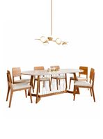 Juego de Comedor Tulipa 2.2 Madera + 6 Sillas Ipe