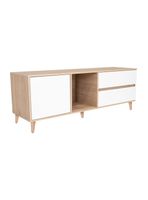 Rack Tv 60'' 1 Puerta 2 Cajones Acacia 58.4X158.4X45.6 cm Rovere y Blanco