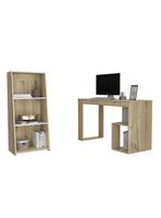 Combo Escritorio Recto Astana + Biblioteca Note Duna y Blanco