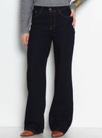 Jeans Wide Leg Tiro Alto Pretina Básica 1 Botón J301