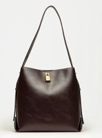 Cartera de Hombro Tipo Bolso The Lock Café Oscuro