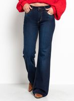 Jeans Flare Tiro Alto Pretina 2 Botones J34