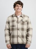 Chaqueta Print Cuadros Botones Casual