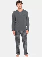 Pijama Largo Abotonado Jersey Algodón