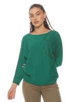 Sweater Manga Larga con Aplicación Escote Redondo Color