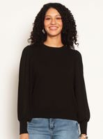 Sweater Manga Larga en Distinta Calidad Escote Redondo