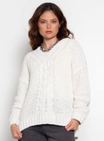 Sweater Chenille Manga Larga Escote V