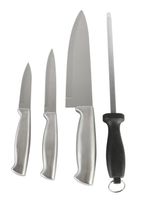 Set de Cuchillos Acero Inox y Afilador Badlwyn 4 Piezas