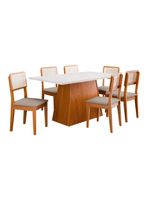Juego de Comedor Trento 6 Sillas + Mesa Rectangular Blanco
