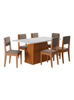 Juego de Comedor Trento 6 Sillas + Mesa Rectangular Blanco