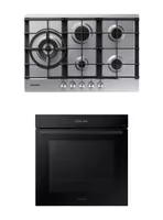 Kit Empotrable Encimera a Gas 5 Quemadores Gris + Horno Eléctrico 76 Litros Serie 4 Negro con Wi-Fi