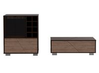 Combo Muebles Fraktal Habano Miel Bar + Mesa Centro