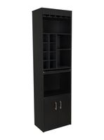 Bar Alto 2 Puertas Portacopas y Botelleros Syrah Wengue