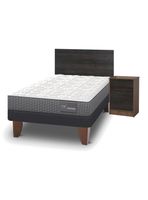 Cama Europea Anatomic 1.5 Plazas + Muebles Espresso