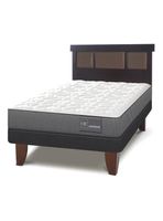 Cama Europea Anatomic 1.5 Plazas + Respaldo Dublin Chocolate
