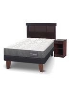 Cama Europea Anatomic 1.5 Plazas + Set Muebles Dublín Chocolate