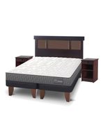 Cama Europea Anatomic 2 Plazas Base Dividida + Set Muebles Dublín Chocolate