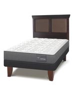 Cama Europea Anatomic 1.5 Plazas + Respaldo Torino Chocolate