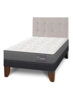 Cama Europea Anatomic 1.5 Plazas + Respaldo Gris