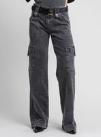 Jeans Cargo Tiro Alto Juana Gris G