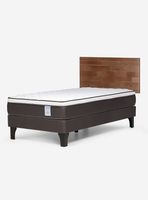 Cama Europea New Style 4 Plus 1 Plaza + Respaldo Tabor Café