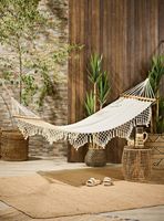 Hamaca Algodón Beige Flecos Outzen