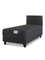 Cama Europea 1.5 Plazas Black Base Normal Respaldo